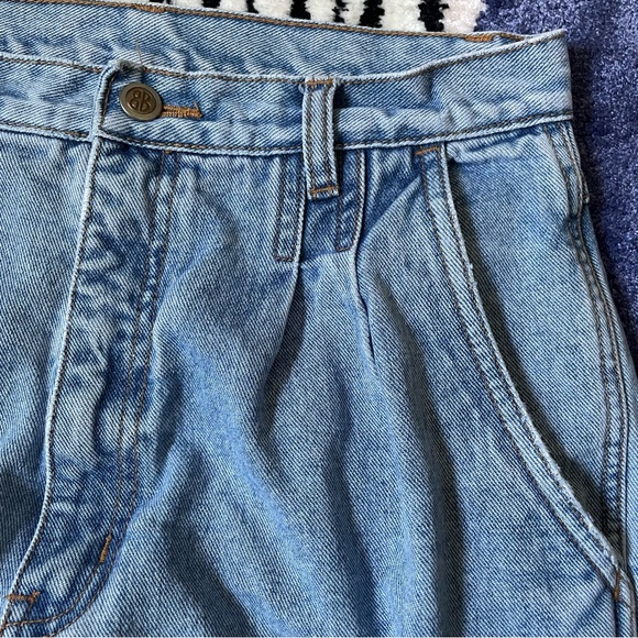 Bill Blass vintage pleated high waist tapered straight leg 100% cotton jeans 28 - Picture 3 of 7